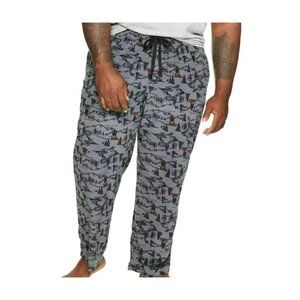 Fleece Pajama Lounge Sleep Pajama Pants Grey Red Trucks Men's Size 1X JJ2035